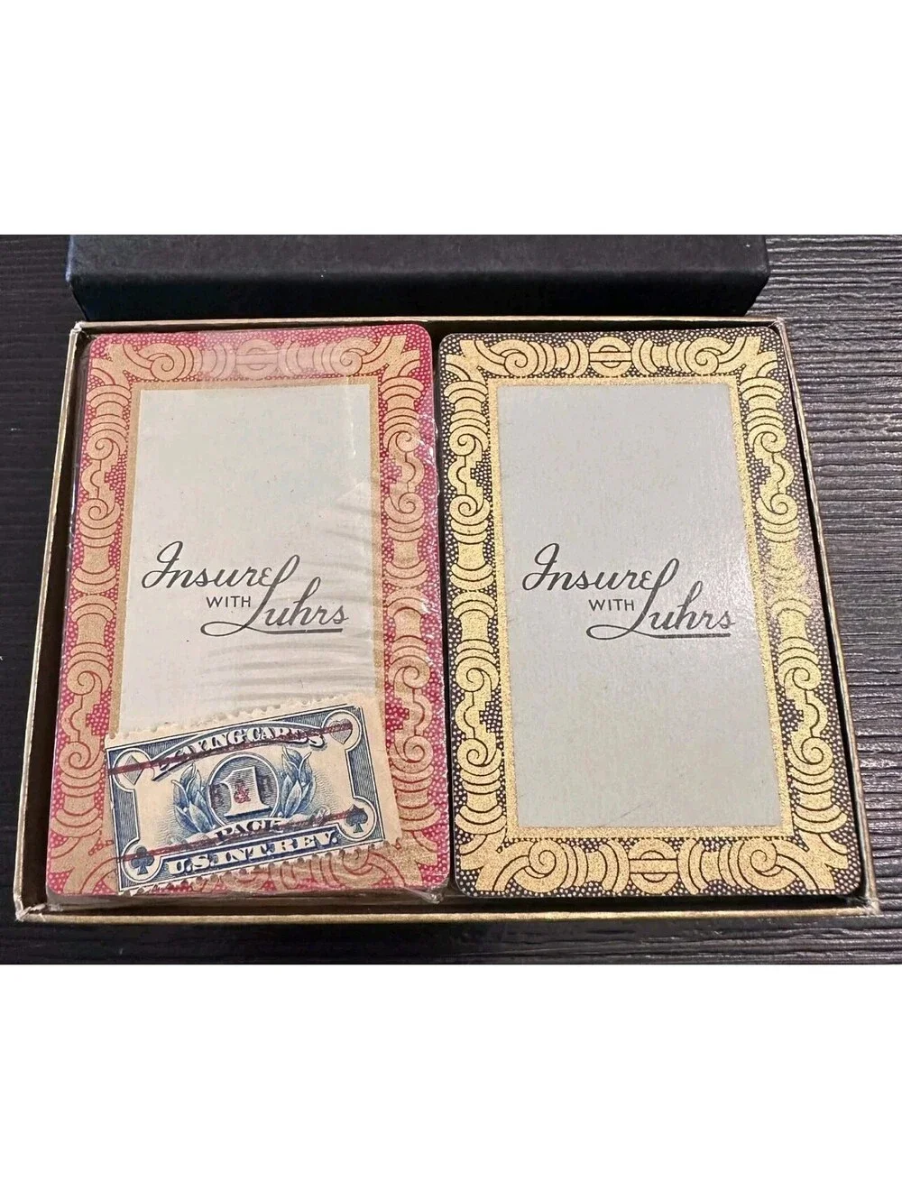 Vintage Pavey Playing Cards 2 Deck Set Complete With Jokers Embossed Advertising